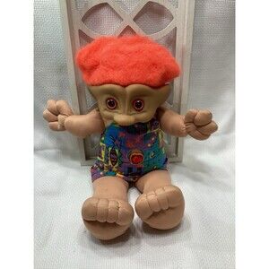 1991 Vintage Troll - 14” Plush - Treasure Trolls Brand Heart Jewel Collectible